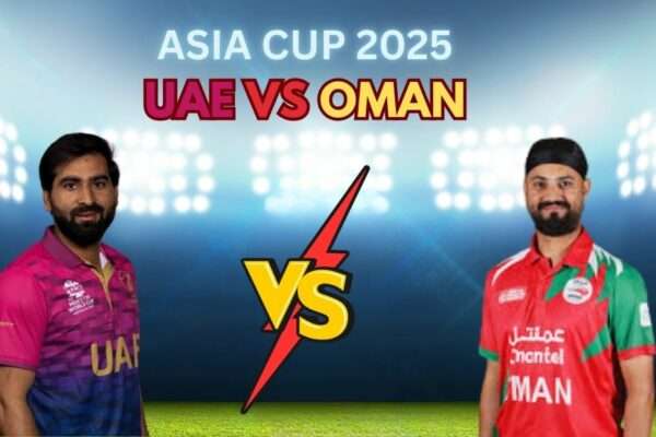 UAE बनाम OMAN क्रिकेट मैच लाइव, बैटिंग और बॉलिंग के एक्शन पल