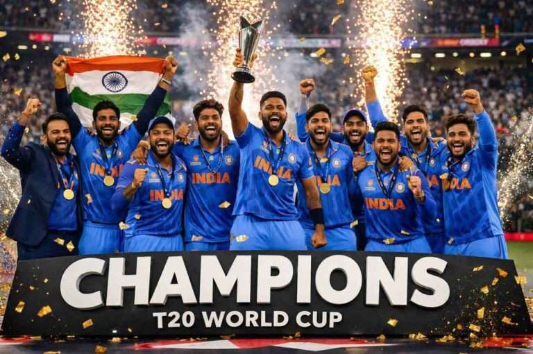 IND VS NZ T20 WC FINAL 2026 HINDI : भारत ने रचा इतिहास, लगातार दो बार विश्व कप जीतकर बनाया ‘विश्व रिकॉर्ड’