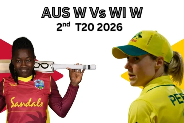 AUS W VS WI W 2nd T20 2026 HINDI
