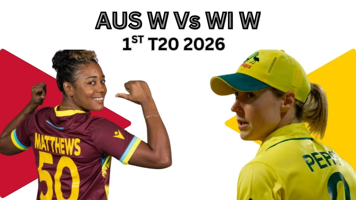 AUS W vs WI W 1st T20 2026 Hindi