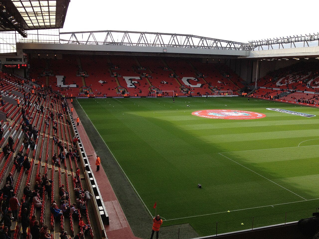 Anfield stadium, home of Liverpool, who are linked with an Adrien Truffert transfer