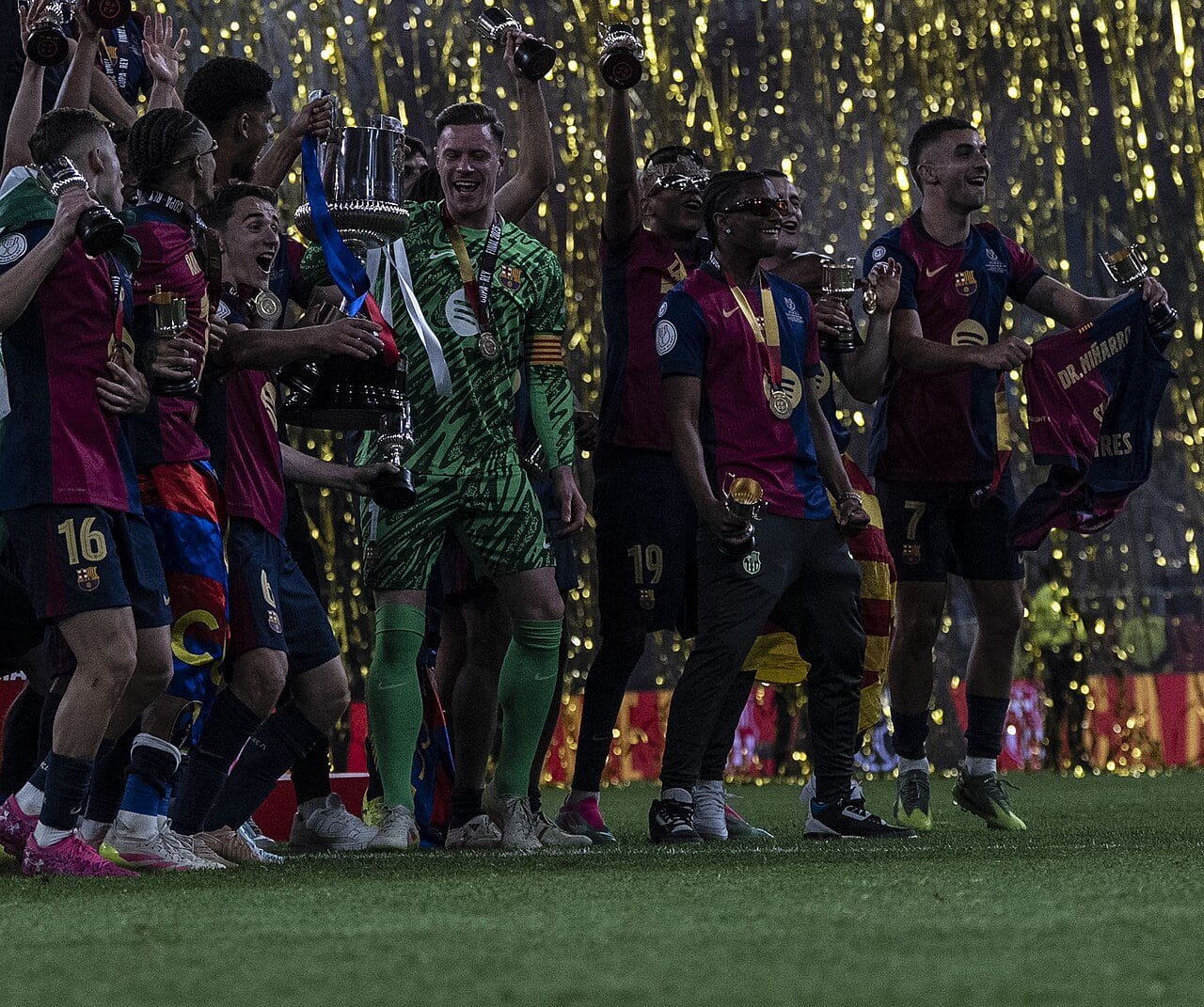 Barcelona forward Ferran Torres in action against Real Madrid in the Copa del Rey final