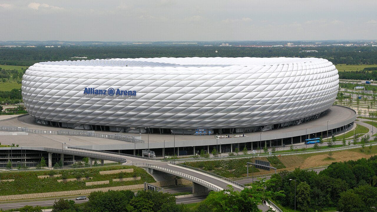 Allianz Arena in Munich, home of Bayern Munich, ahead of Michael Olise's contract talks and transfer news today